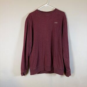 Vans Burgundy Heathered Crewneck Long Sleeve Sweatshirt Men's Medium